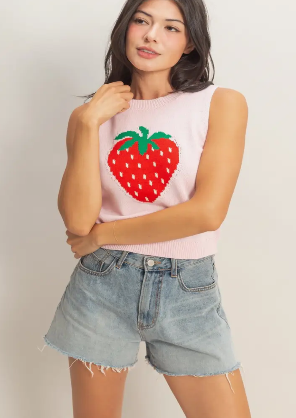 Soft Pink Strawberry Top