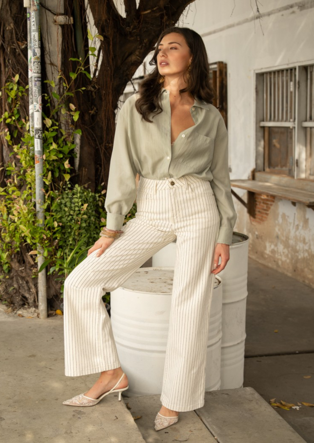 Gabriel Striped Wide Leg Jean