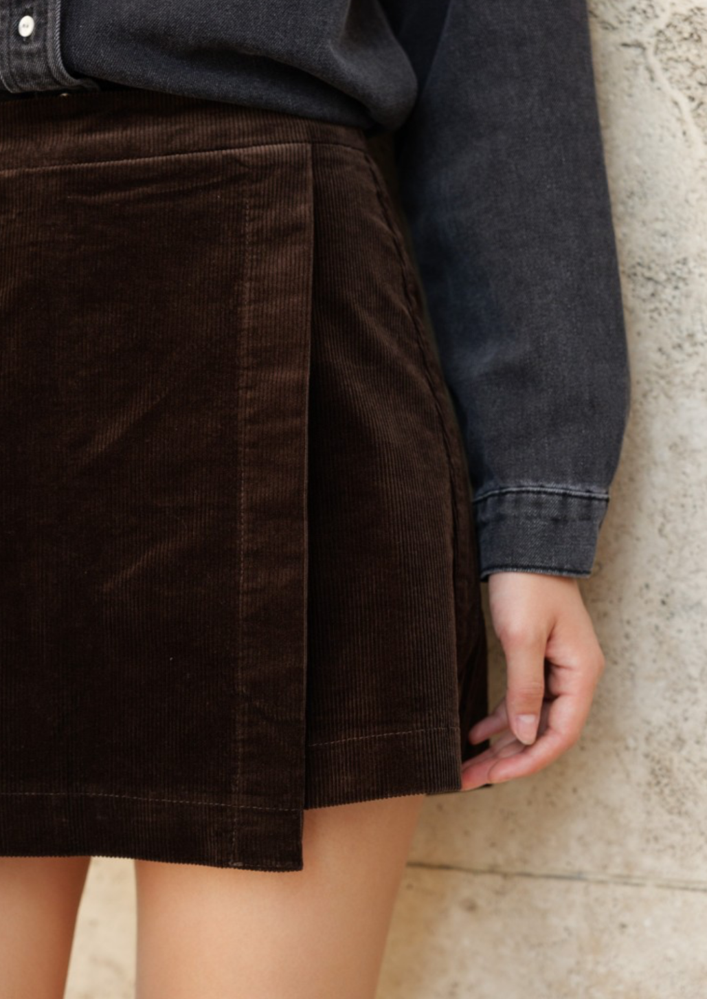 Brown Velvet Skort