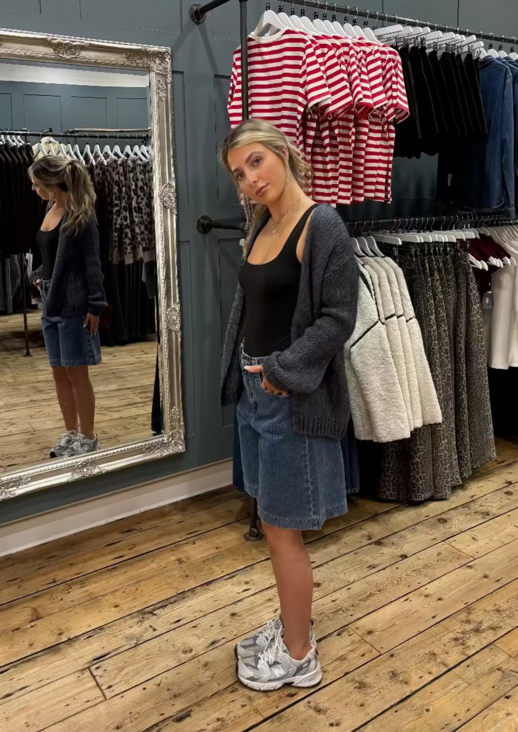 Oversized Dark Grey Bernadette Cardigan