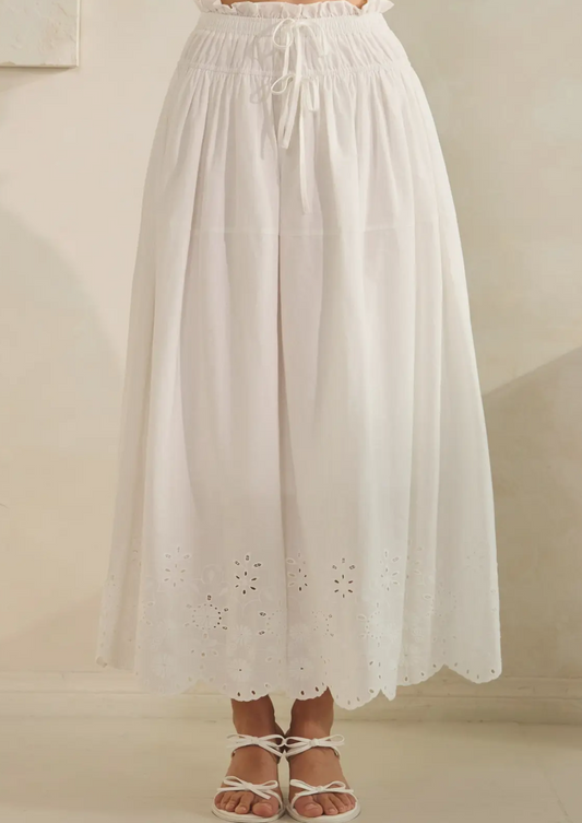 Eyelet Midi Skirt