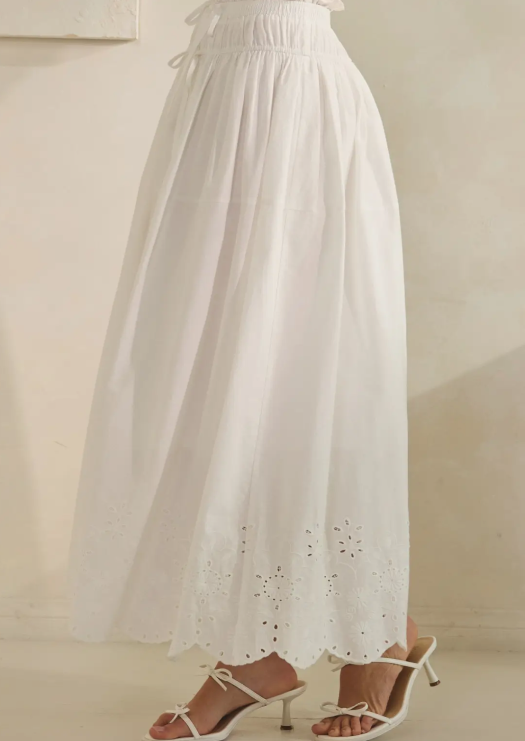 Eyelet Midi Skirt