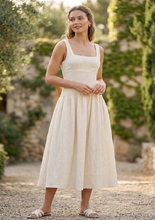 Butter Yellow Deep Back Skater Dress