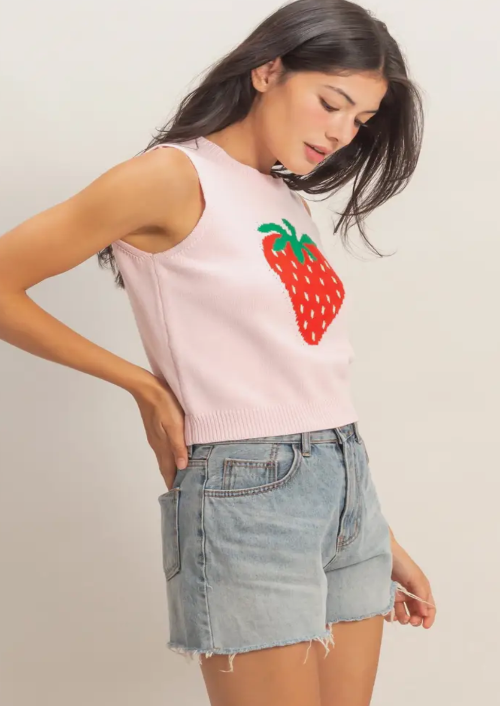 Soft Pink Strawberry Top