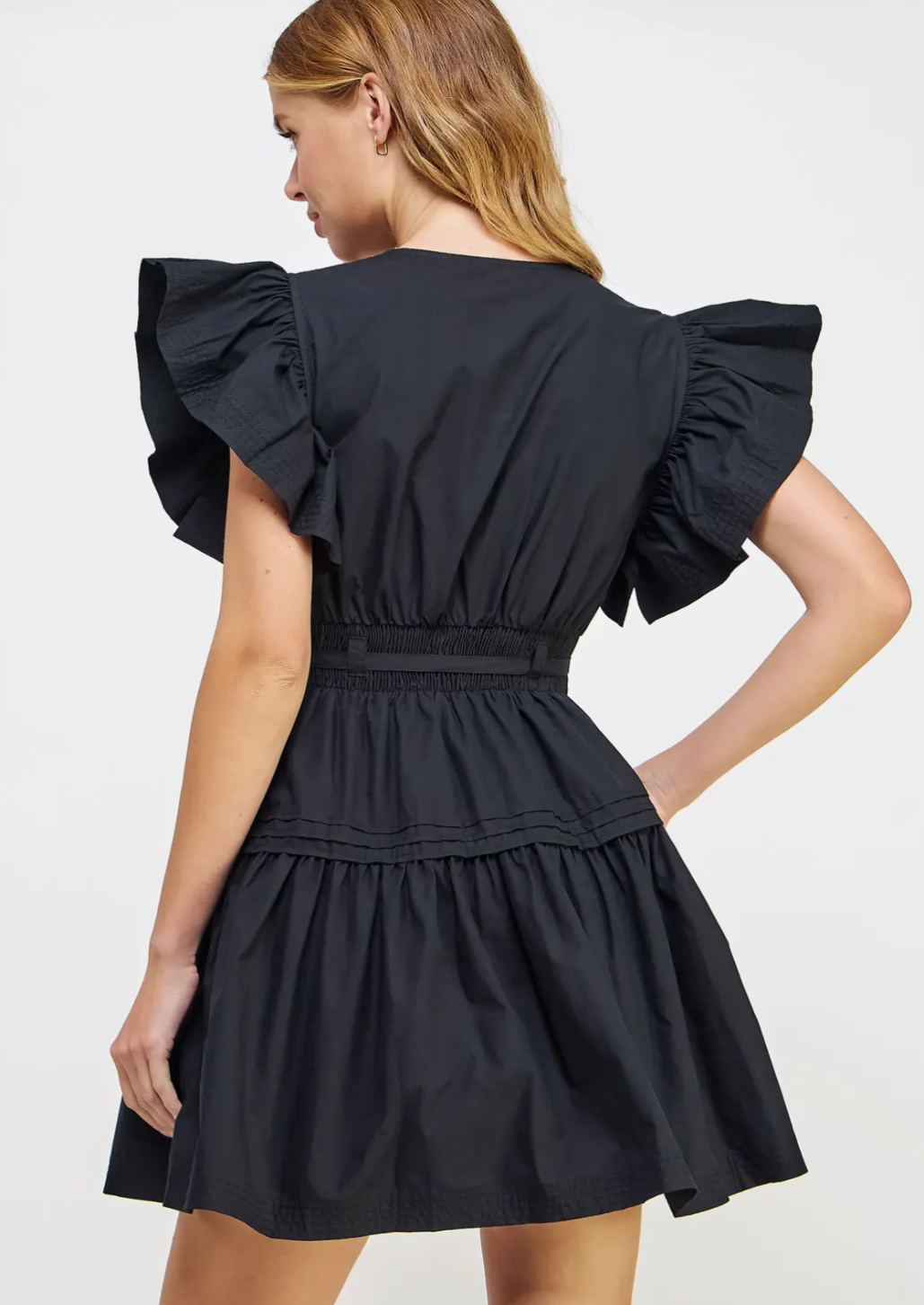 Flutter Poplin Mini Dress