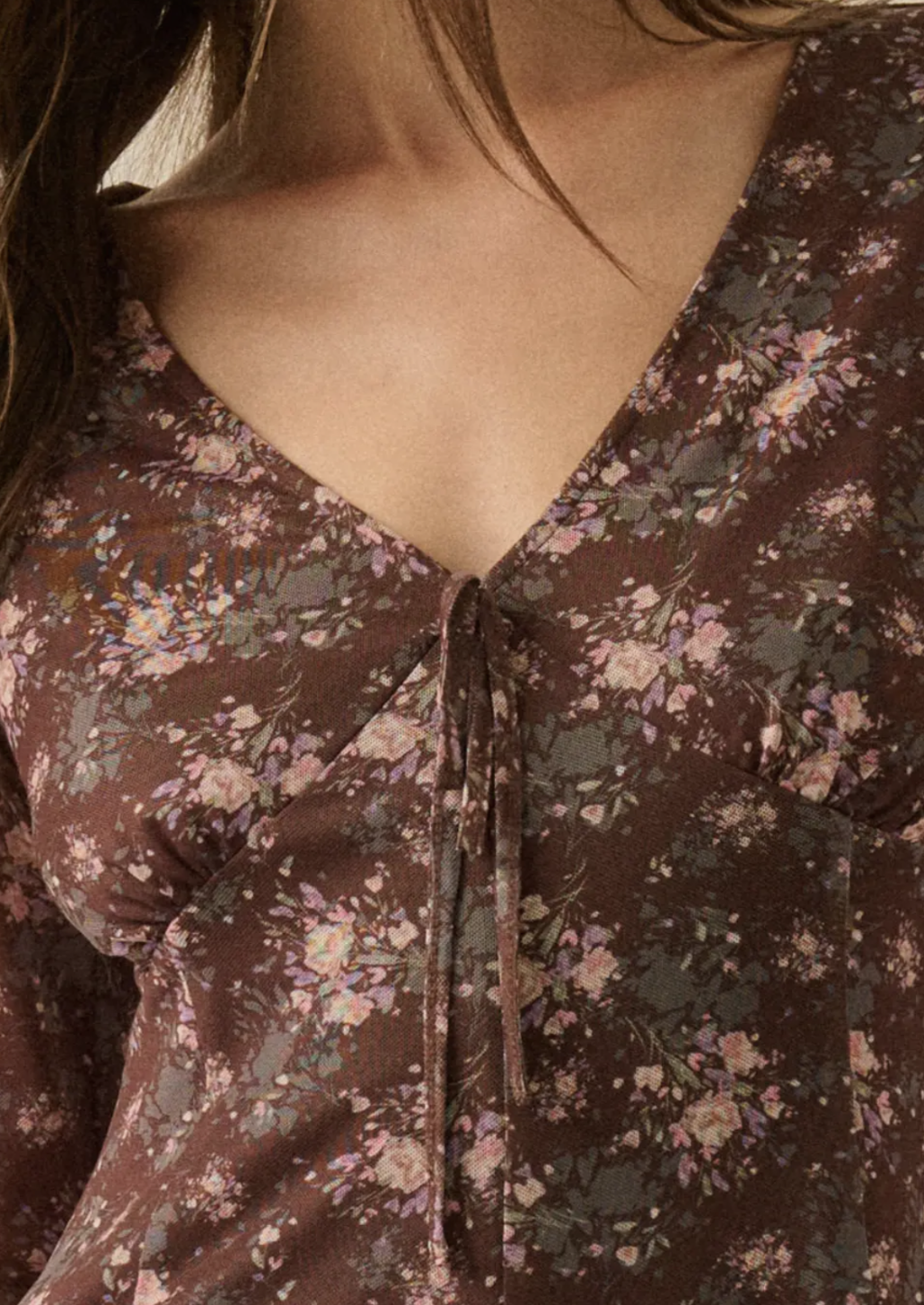 Floral Print Mesh Romper