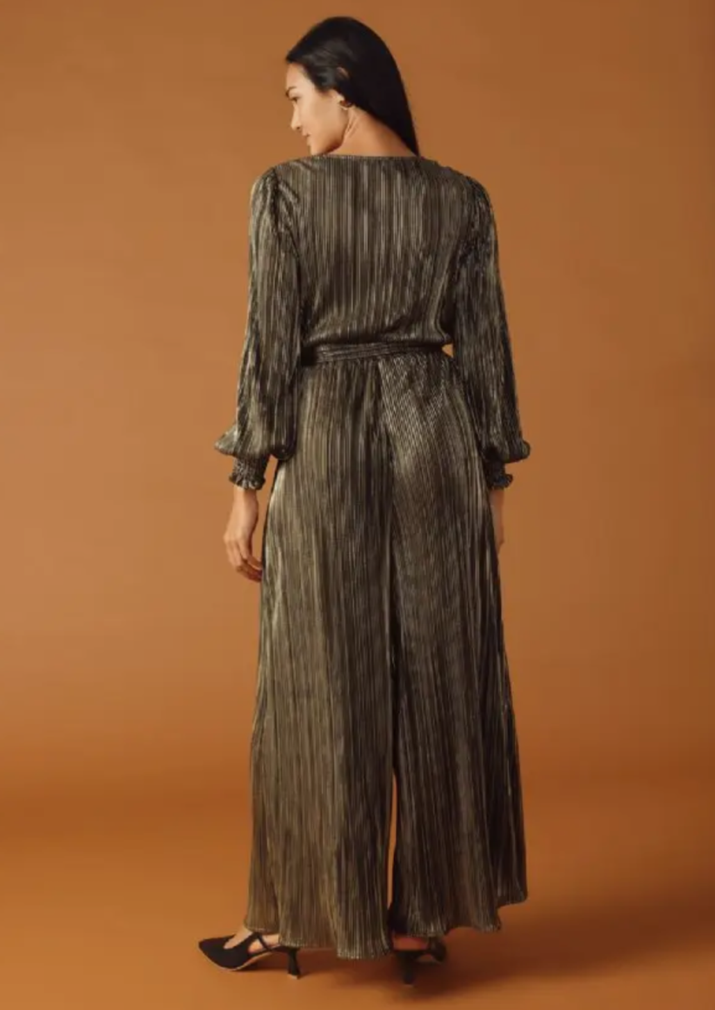 Woven Micro Pleated Jumpsuit