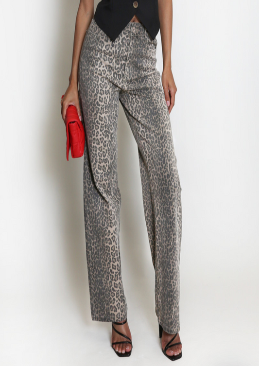 Leopard Print Dad Fit Tall Length Jean