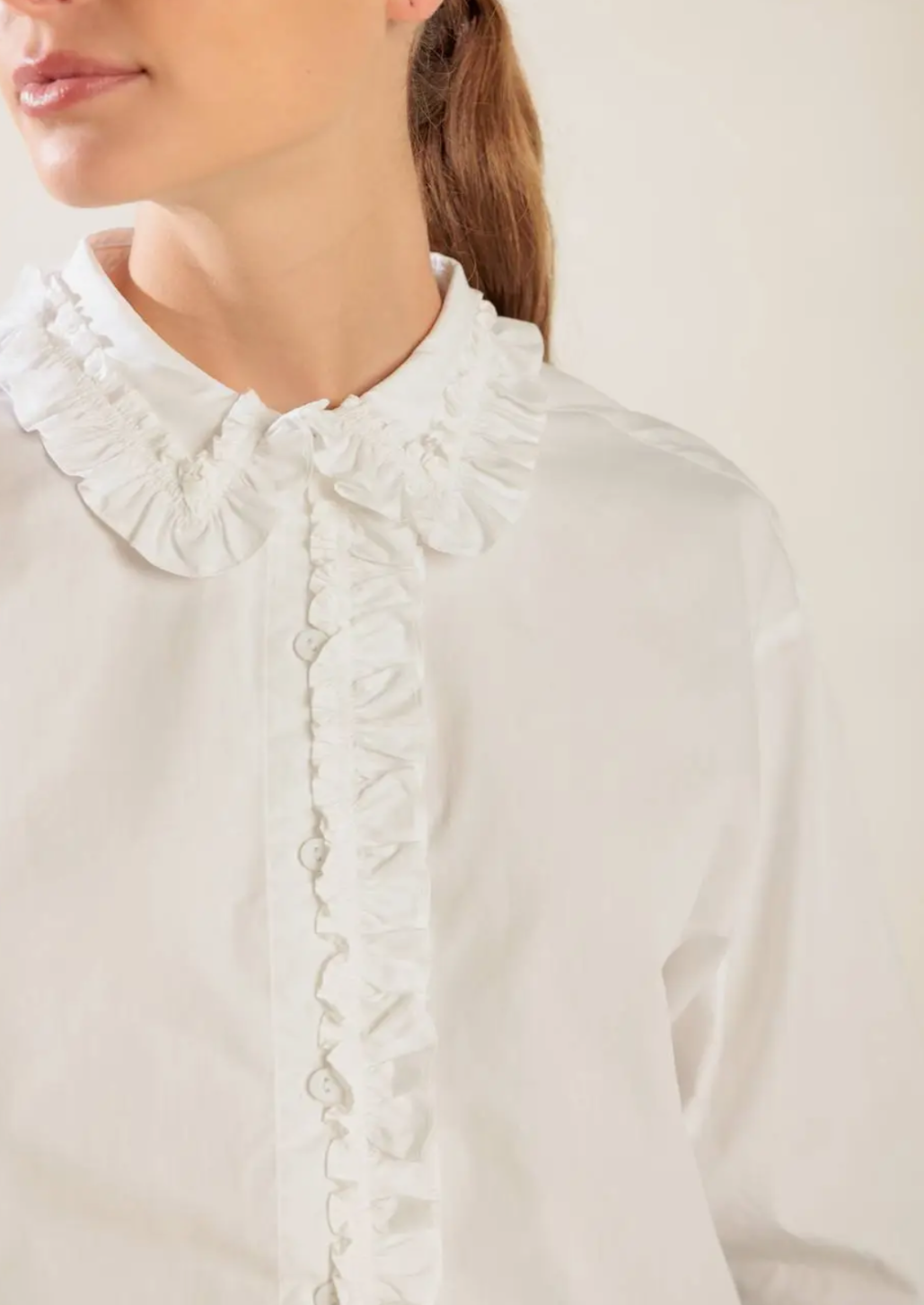 Cropped Solid Woven Shirt