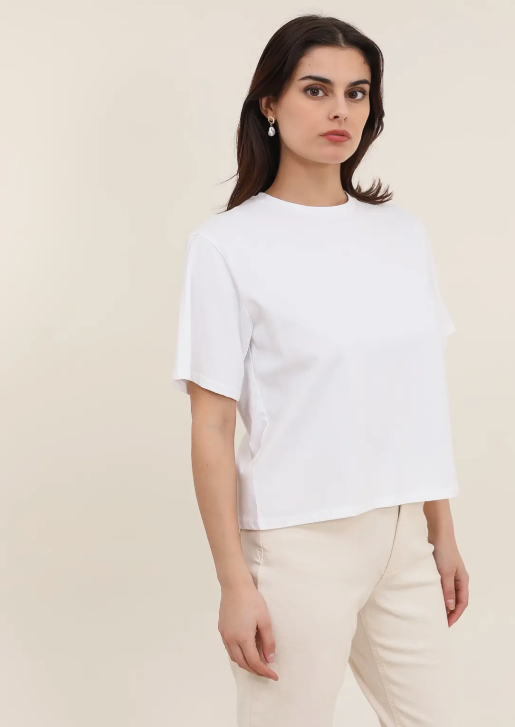 Boxy White Cotton T-Shirt