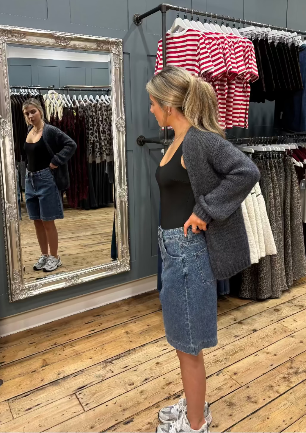 Oversized Dark Grey Bernadette Cardigan