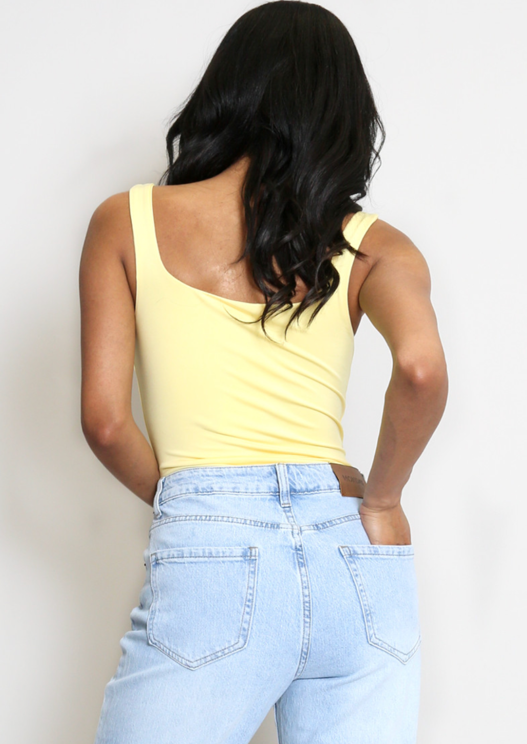 Yellow Square Neck Bodysuit