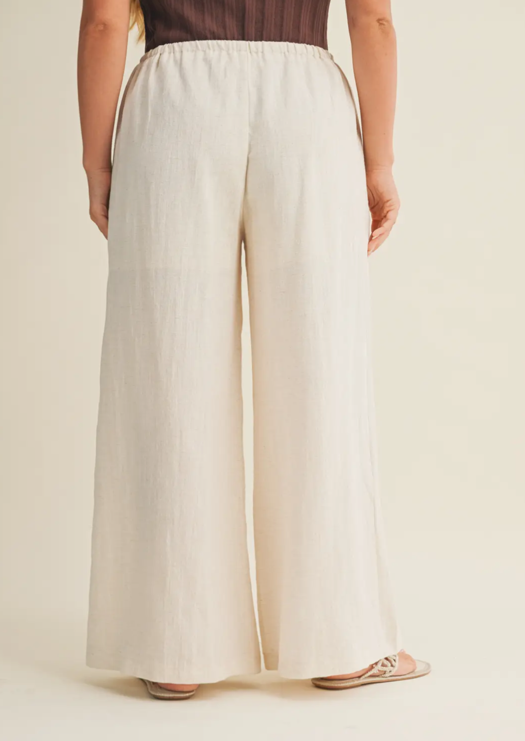 Elastic Waist Tuck Detail Trousers