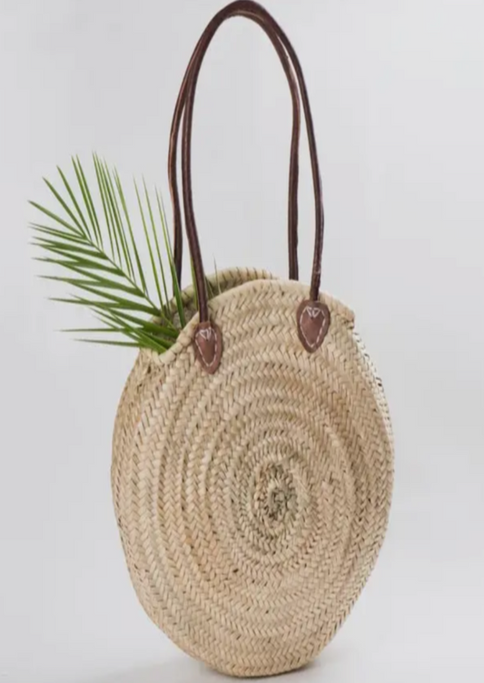 Straw French Market Round Shopper