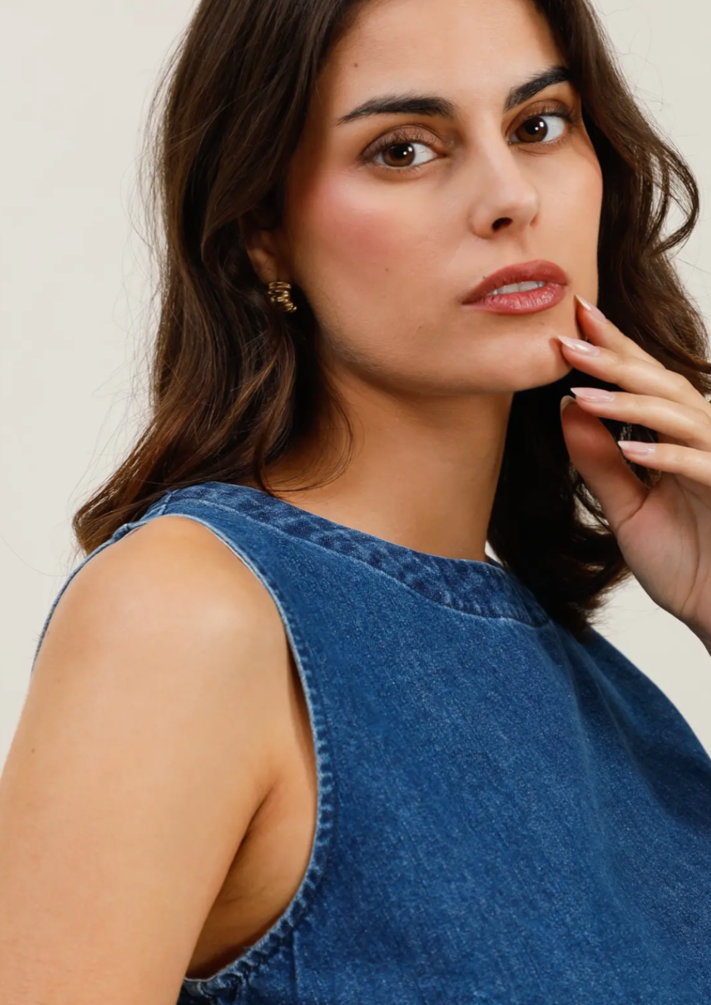 Denim Bow Top